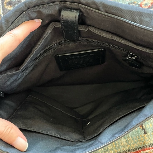 Coach Charles Black White Plaid Messenger Bag F11186 - Picture 10 of 14